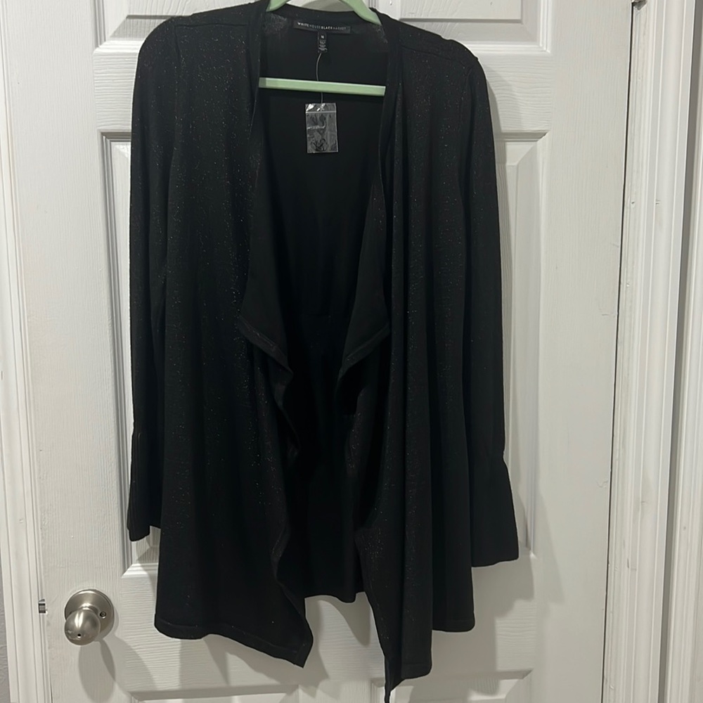 WHBM Cardigan Black Long Glitter Sweater